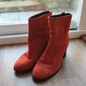 Rag And Bone Red Suede Studded Booties